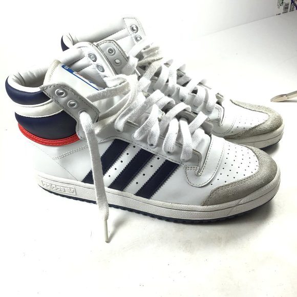 adidas Other - ADIDAS KID TOP TEN HI SNEAKER WHITE/BLUE/RED SZ 6
